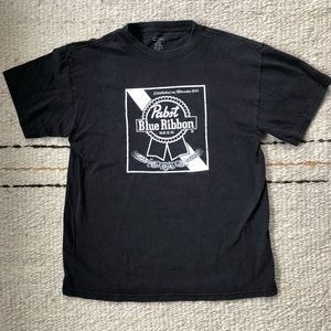 Vintage Pabst Blue Ribbon Beer Tee Black T-Shirt